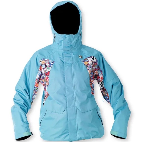 DC Fuse Women’s Graphic Print 2011 Snowboarder Jacket Size Small Teal Black - Picture 3 of 13